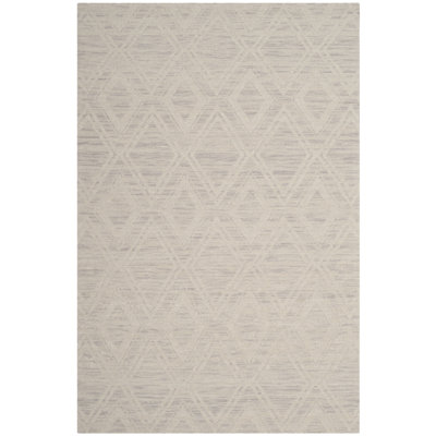 Amritpal Hand Loomed Wool And Cotton With Latex Geometric Rug