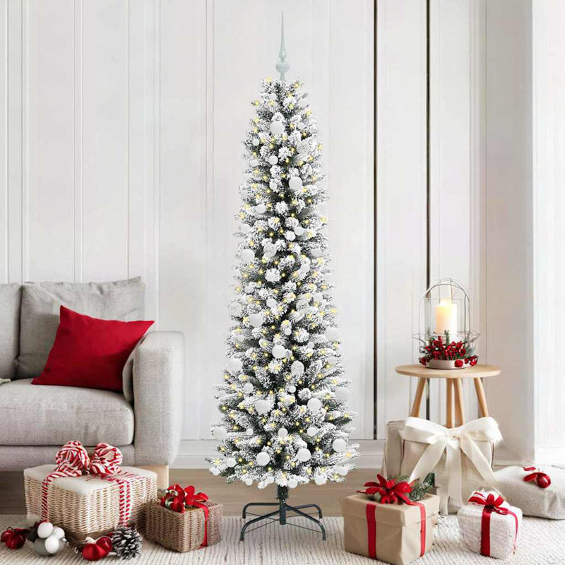 Artificial Christmas Tree with 300 LEDs, 5.91' H, White