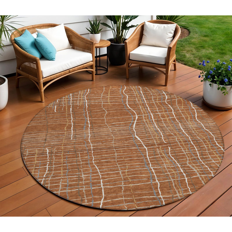 Tapis intérieur lavable rayé 8 pi