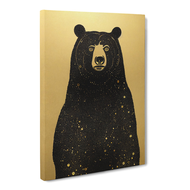 CAN-V0523-211X Bear Gold Leaf - Wrapped Canvas Print, 76cm H x 50cm W x 3cm D