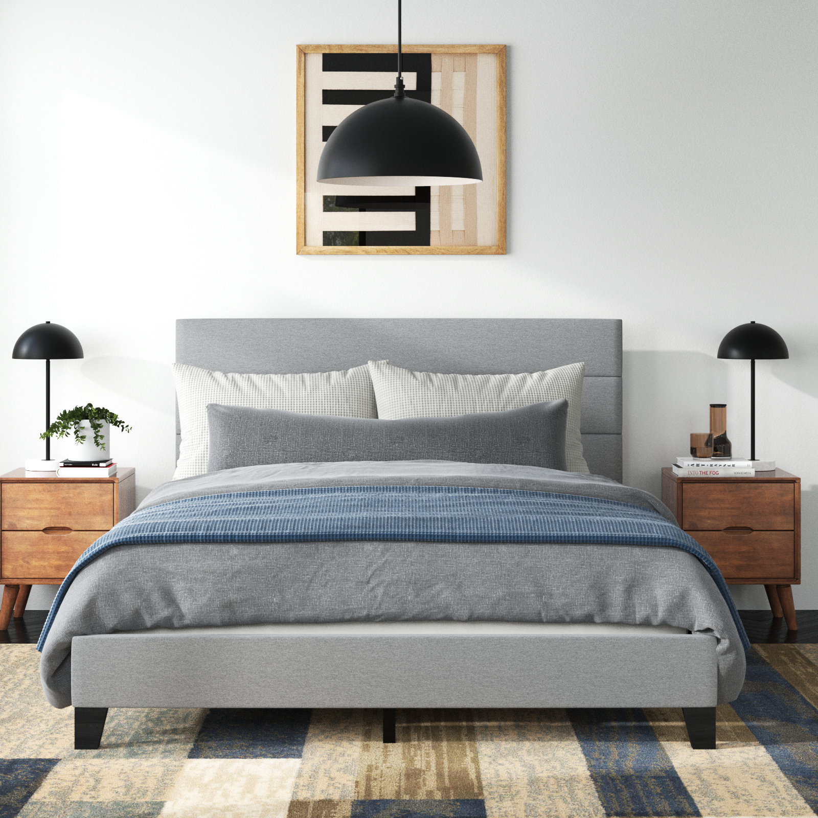 Wade Logan Antrone Upholstered Low Profile Platform Bed & Reviews | Wayfair