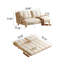 Canapé-lit crème moderne en fausse fourrure avec coussins-1752504319