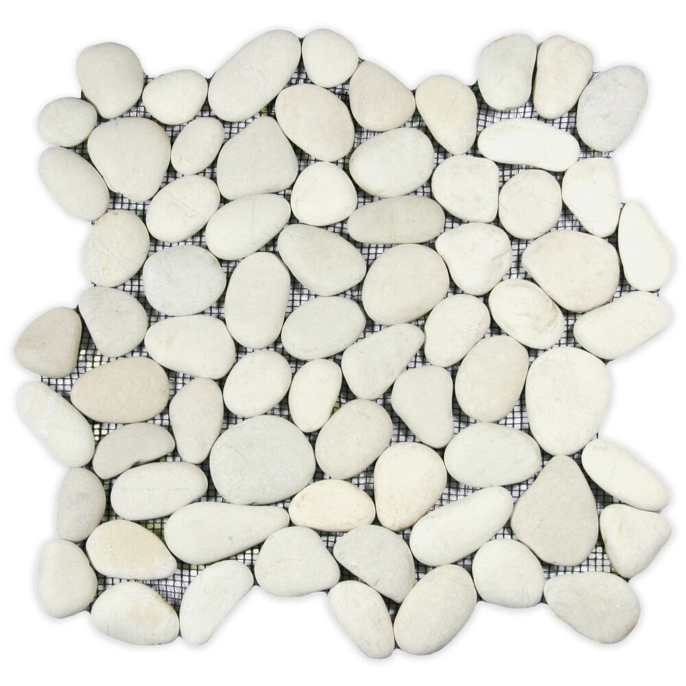 CNKTile Rio Random Sized Natural Stone Mosaic Tile in White | Wayfair