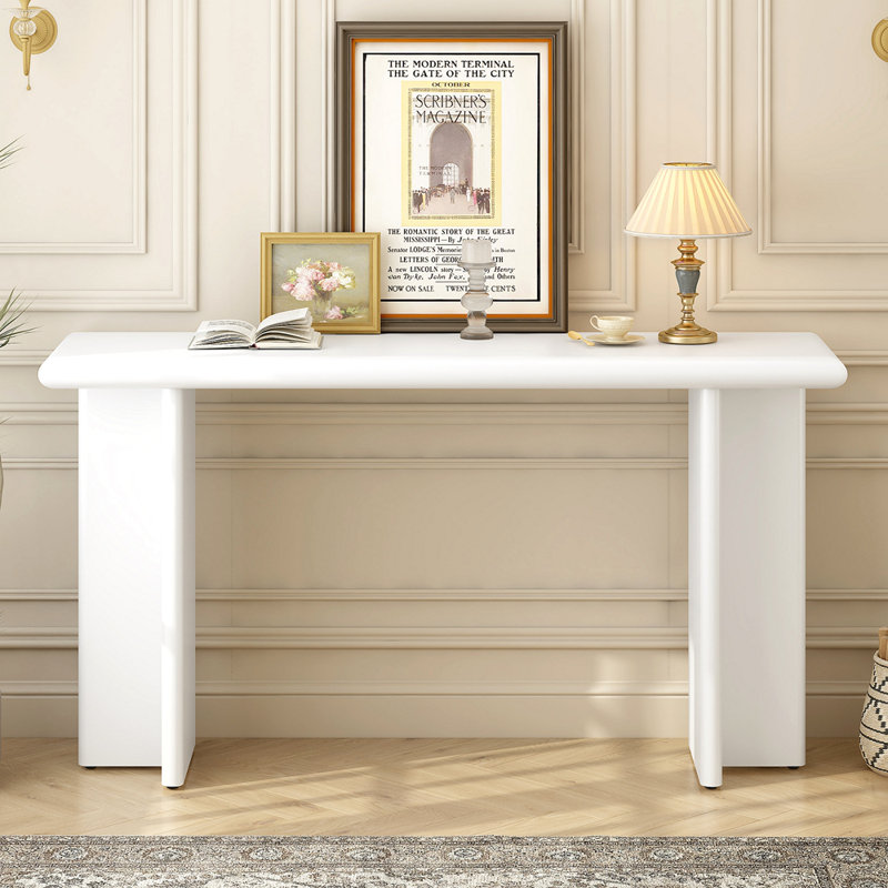 Table d'entrée moderne avec pieds en forme de L, convenant à un vestibule, un couloir, un salon, un vestibule, un couloir