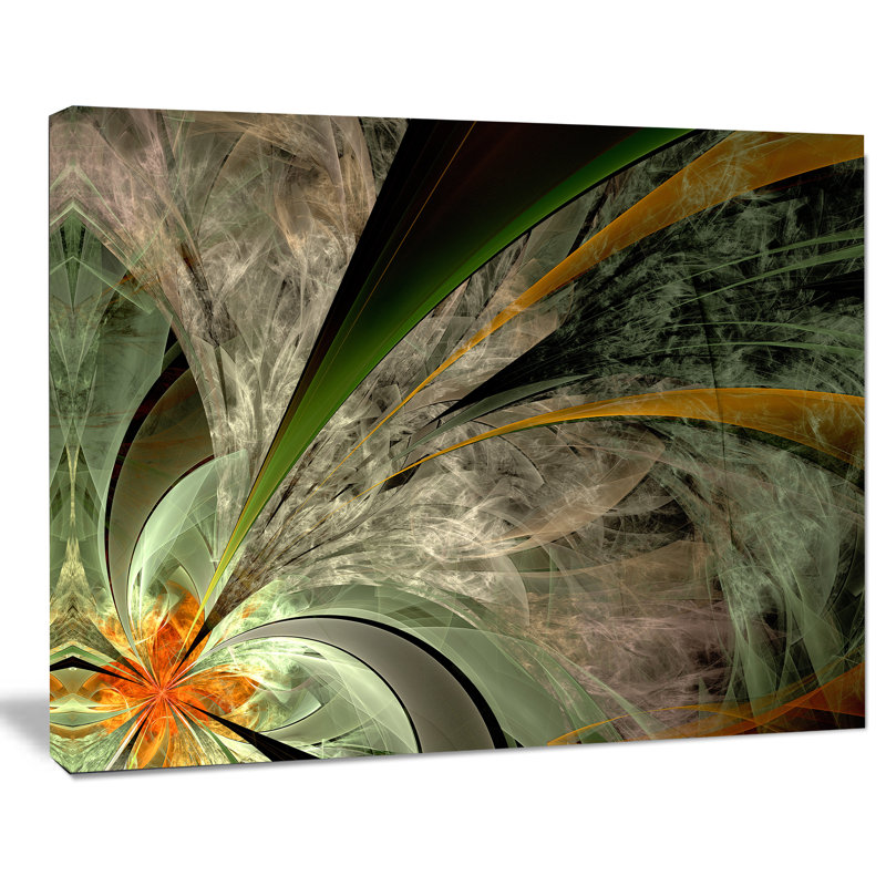 Fleur symétrique, impression sur toile tendue, H 20 po x l 20 po x P 1 po, Toile tendue