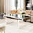 47 Inches Luxury Rectangular Mirror Coffee Table With Fluted Tempered Glass, Modern Sofa Side Table, Easy 2-Step Assembly, Light Luxury Style, Reinforced Packaging