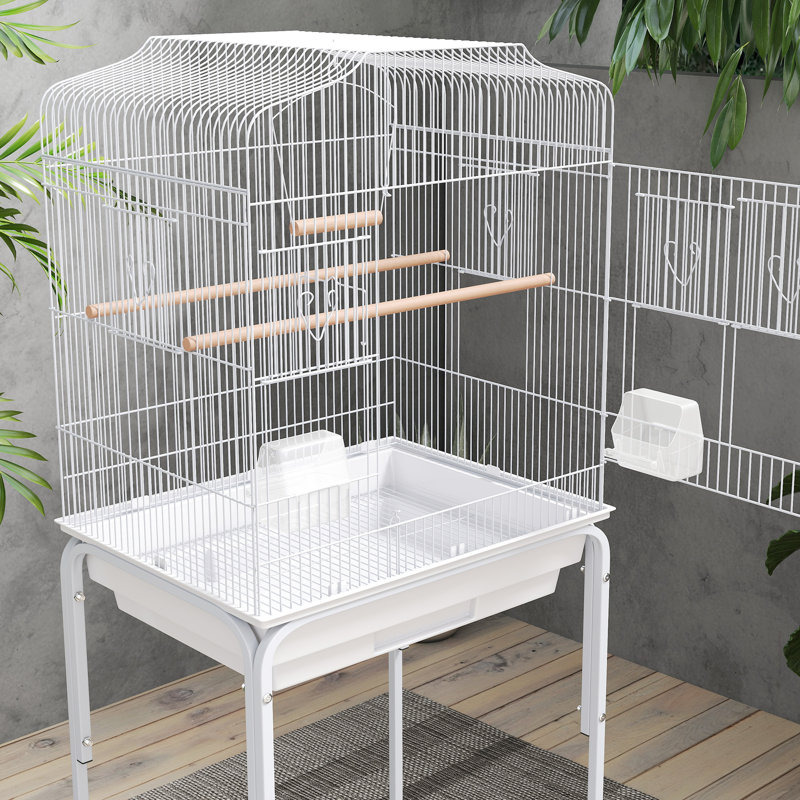 124cm Metal, Steel, Wood, Plastic Flat Top Flight Cage with Wheels