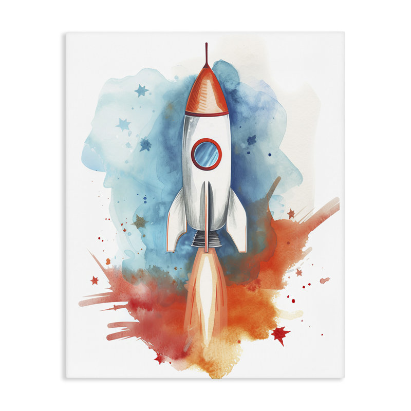 Lancement de fusée, toile par Ray Powers, H 30 po x l 24 po