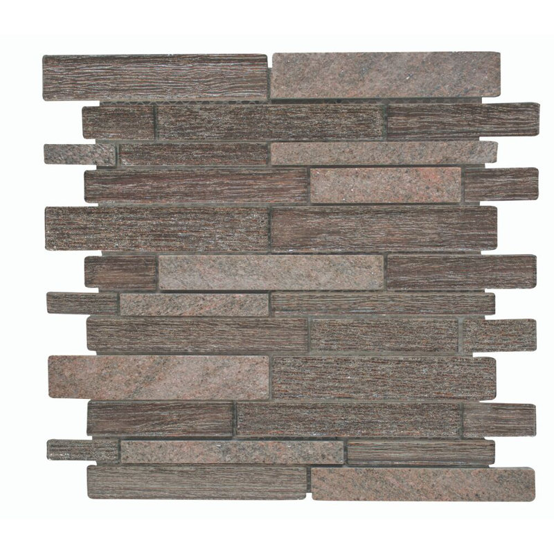 Cosmos Brick Glass Mosaic Tile, Brown