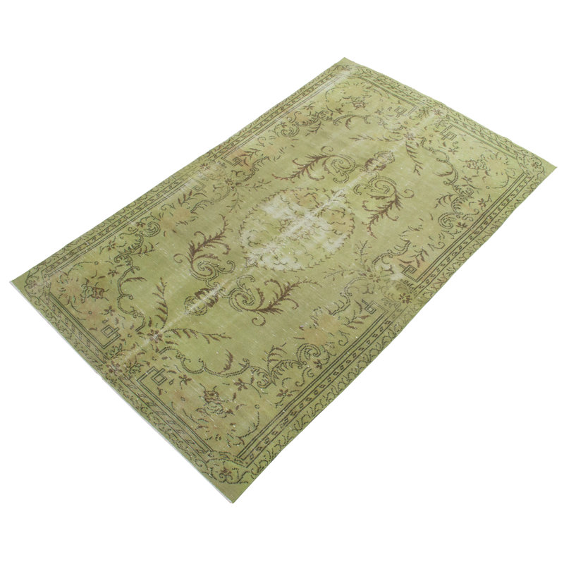 Tapis vert clair, vert clair, jaune clair et jaune clair 5 pi 10 po x 9 pi 4 po