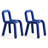 Blue Solid back side Chair(Set of 2)