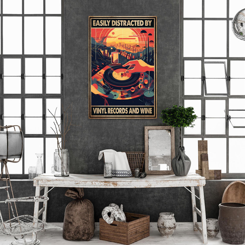 Bodyn vinyles et vin sur toile, impression, H 20 po x l 16 po x P 1,25 po