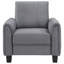 Fauteuil d'appoint rembourré en tissu gris