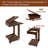 Adjustable Solid Wood End Tables, Rolling Side Table with Storage, Modern Home Office