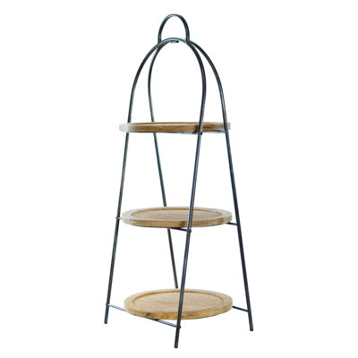 VIP Wood 34 in. Brown Three Tier Display