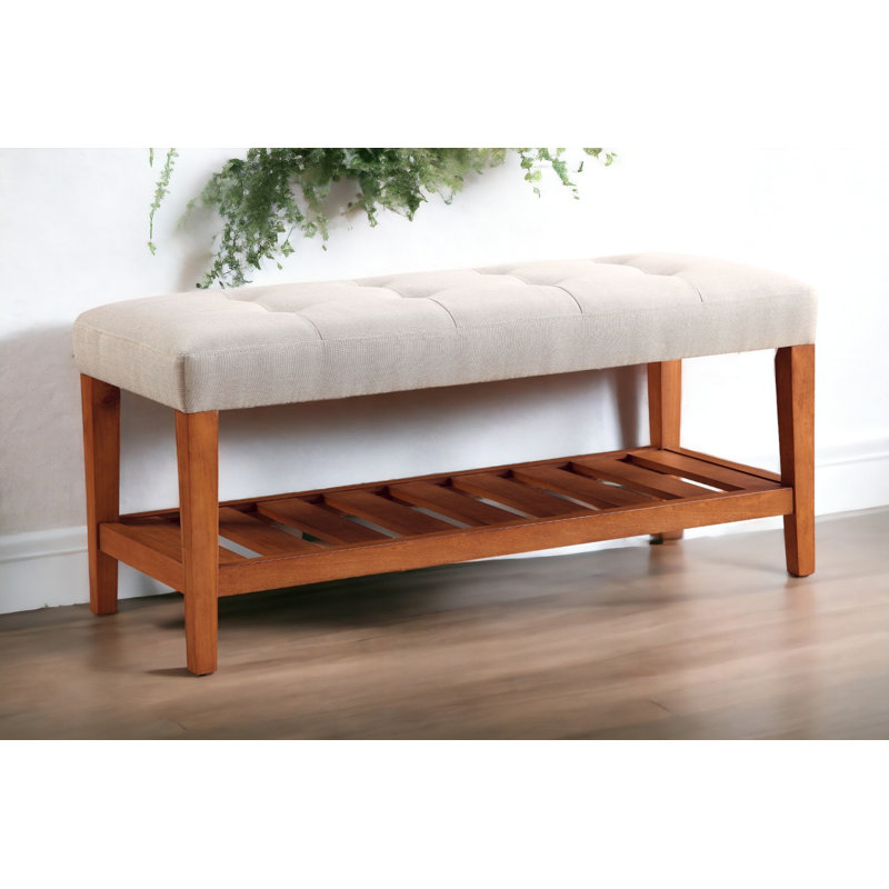 Banc en tissu gris clair Charla, Gris