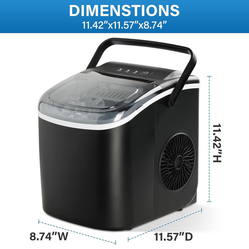 Machine à glaçons pour le comptoir, 9 glaçons prêts en 6 minutes, glaçons / 24 heures, avec fonction autonettoyante, cuillère à glace et panier, pour la maison, la cuisine, le camping, la fête