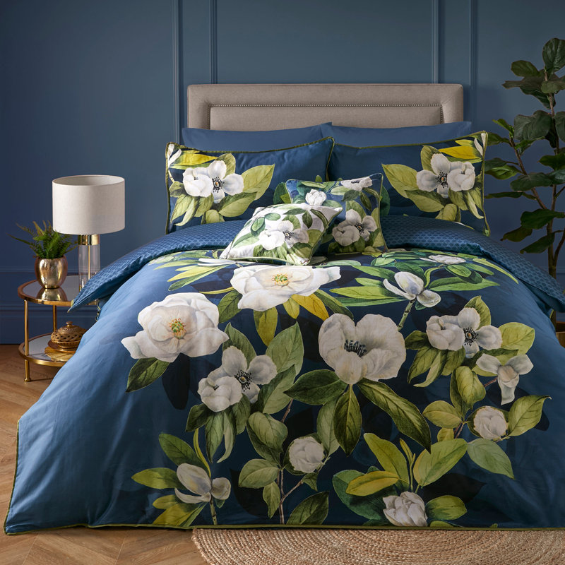 Ariah Floral Teal Square Cushion