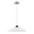 1-Light Walnut and Chrome Pendant Light with Ribbed Milk White Glass Shade, E26 Socket, Adjustable Hanging Cord