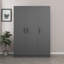 Armoire moderne anthracite 53,1 po x 74,8 po x 20,5 po | 100% panneau de particules enduit de mélamine, épaisseur: 0,7 pouce | Capacité de 5 kg de la tablette | Solution de rangement élégante et fonctionnelle pour toute chambre à coucher-1184004971-1184004976