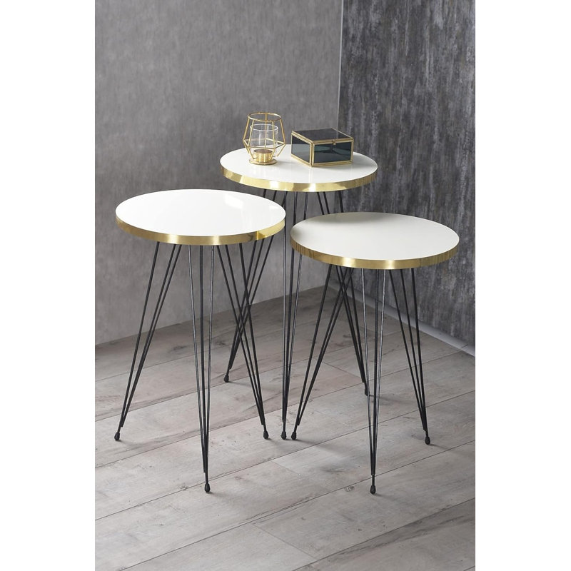 Saige Living Room Table Set, White