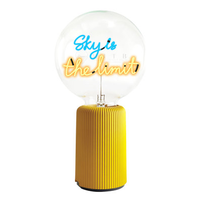 Ampoule SKY EST LA LIMITE Bleu / ambre avec lampe de table portative Pop Nomad rose