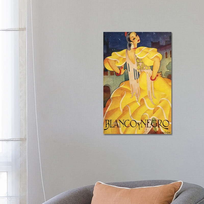 Blanco y Negro Magaine Cover 1 Piece Wall Art on Canvas, 66.04 cm H x 45.72 cm W x 1.91 cm D, Canvas