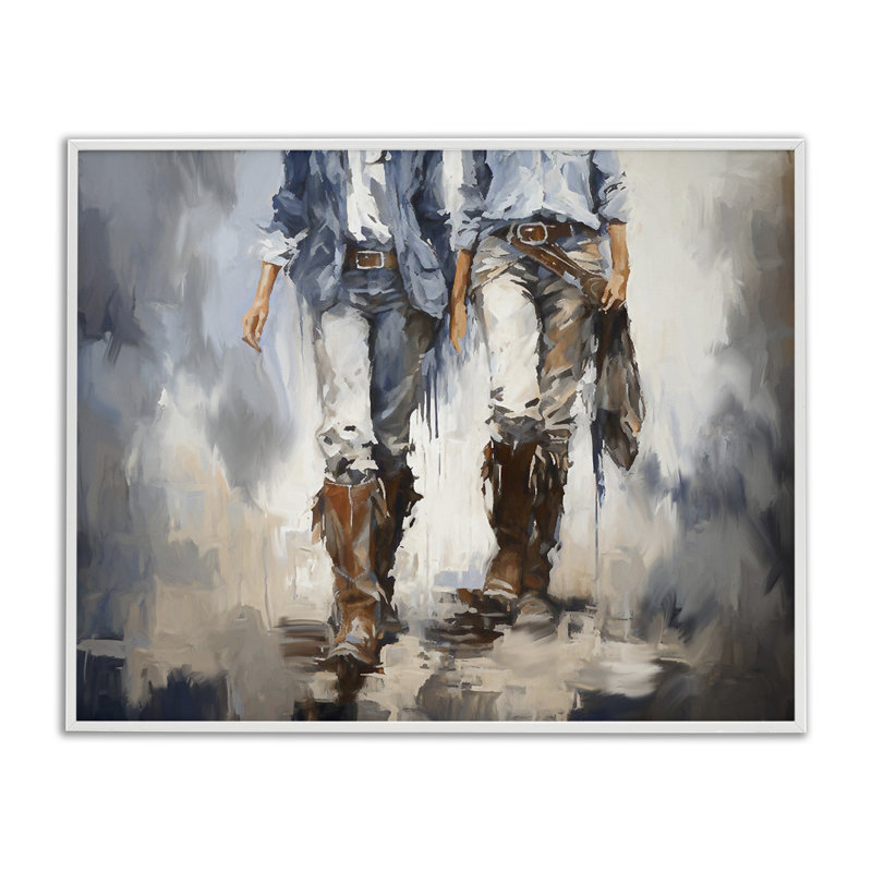 Bottes de cowboy romantiques encadrées par Ramona Murdock, Giclée encadrée blanc bord de mer, H 24 po x l 30 po