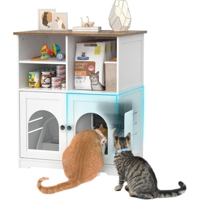 Station d'alimentation pour chat, armoire à chat pour micropuce avec conception à l'épreuve des chiens, spécialement adaptée et mangeoire automatique pour animaux de compagnie multi-animaux