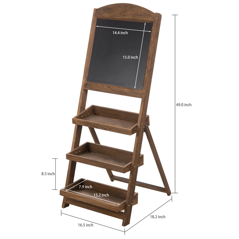 3-Tier Manufactured Wood Freestanding Chalkboard