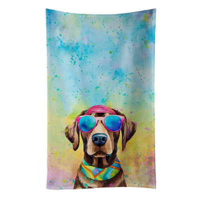 Chocolate Labrador Hippie Dawg Kitchen Towel