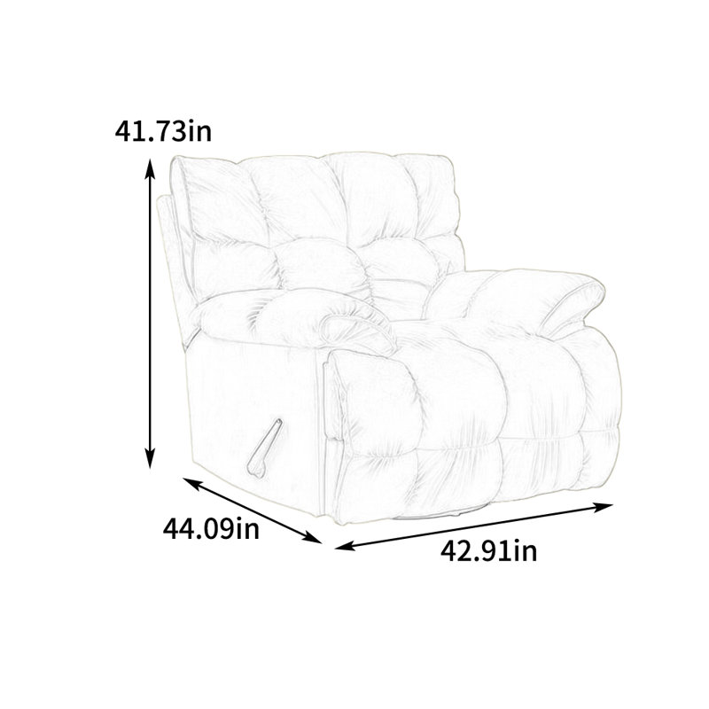 Fauteuil inclinable rembourré Ephi, Gris