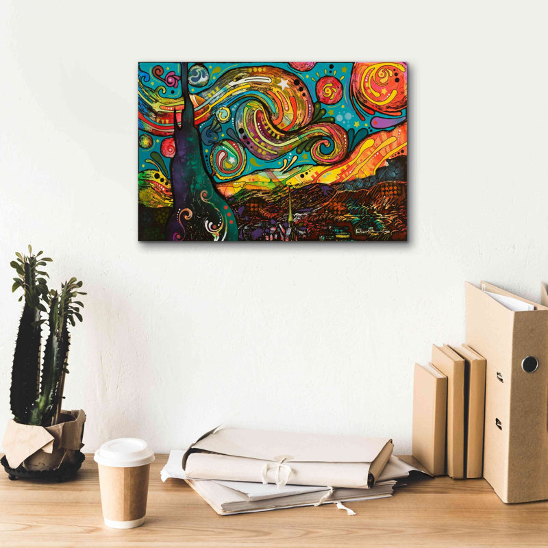 «Starry Night» par Dean Russo, art mural sur toile, H 12 po x l 18 po x P 0,75 po