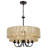 22 Inch 5 - Light Coastal-Inspired Dimmable Rattan Double Drum Chandelier with Adjustable Height