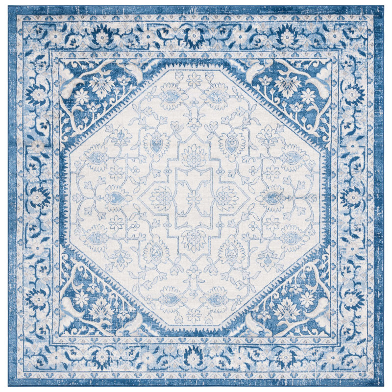 Claton Performance Oriental Rug, Square 6'7"