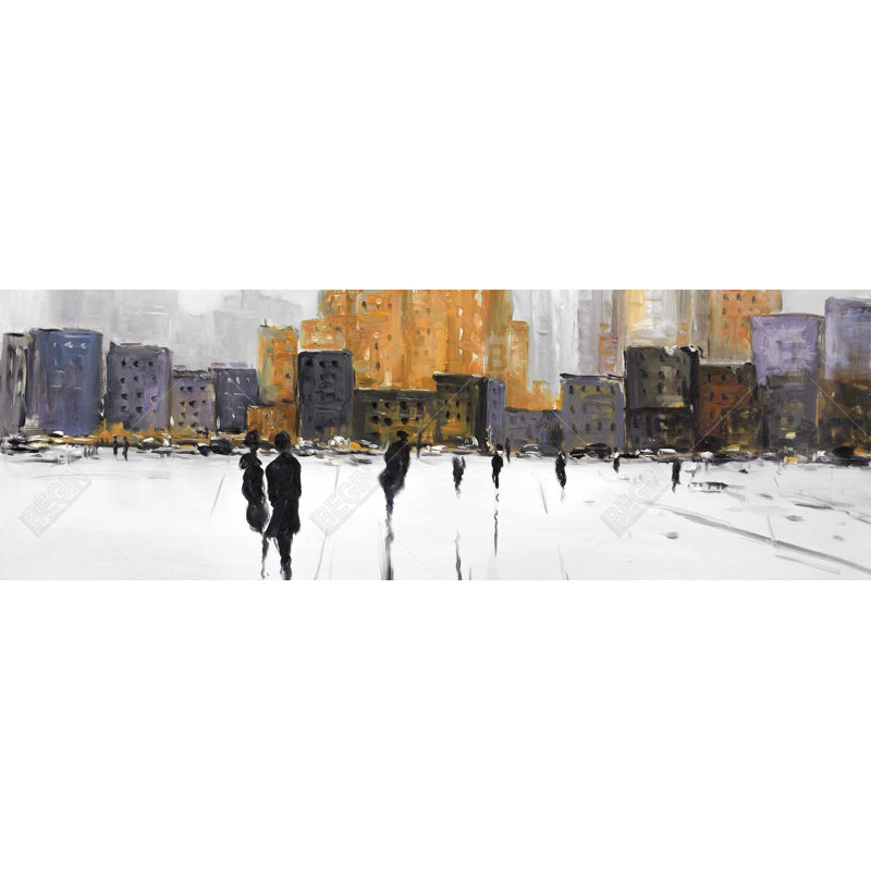"Silhouettes marchant vers la ville" sur