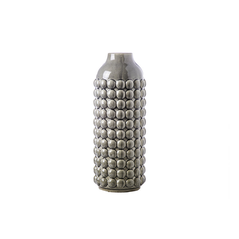 Urban Trends Collection Table Vase, 16.5" H x 6.5" W x 6.5" D, Gray