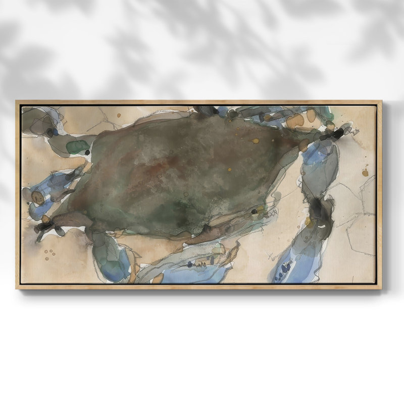 Le crabe du Maryland I - Toile tendue avec châssis encadré - Prêt à être accroché, Naturel, H 17 po x l 33 po
