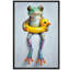 «Colorful Frog Duck Float Whimsical Animal», reproduction d'art sur toile encadrée dans la chambre principale-133703179-133703181