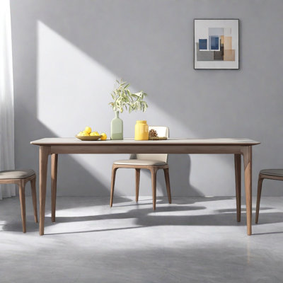 Simple Rock Board Solid Wood Dining Table