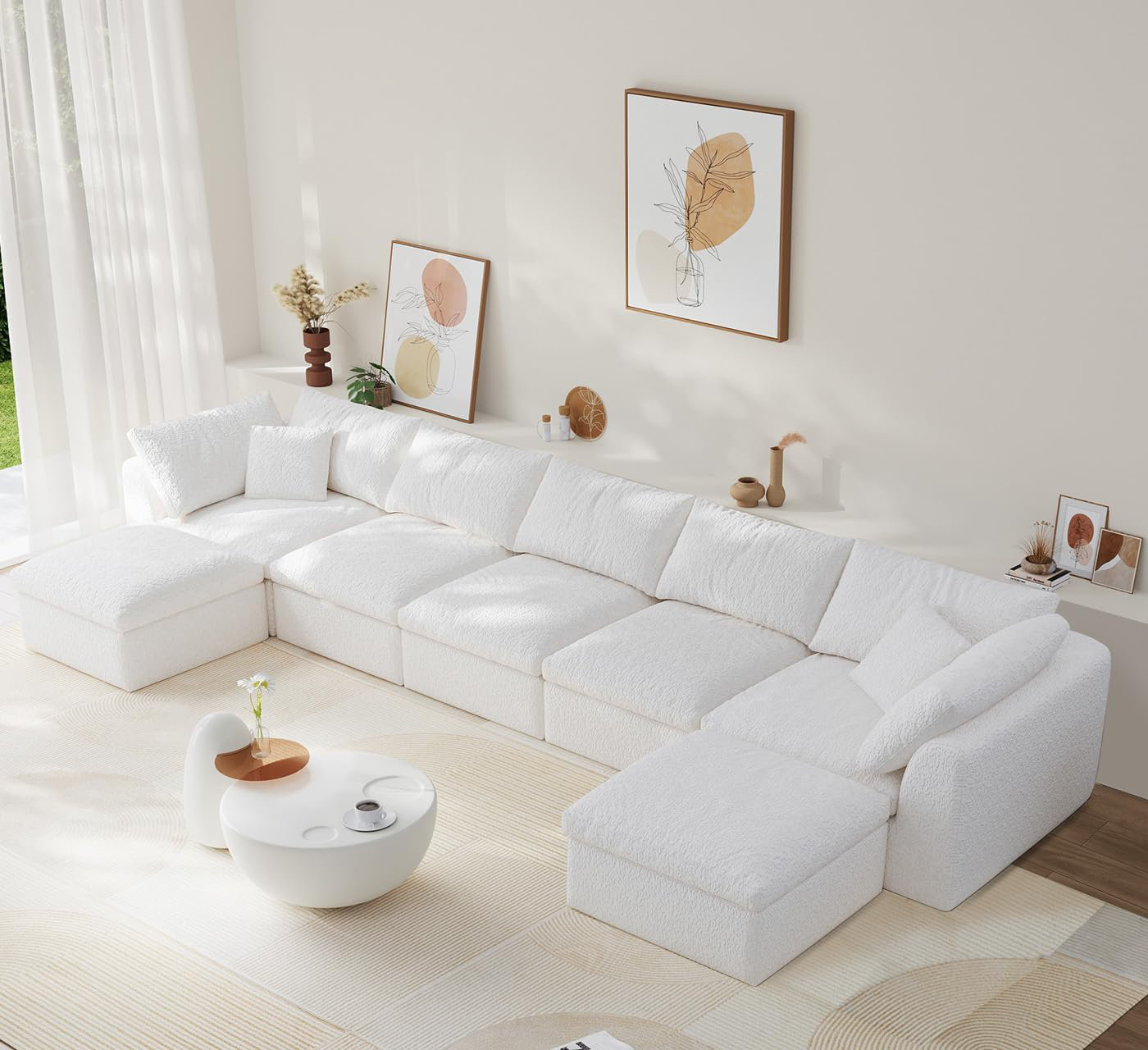 Latitude Run® Boneless Cloud Couch Modular Sectional Sofa With Deep ...