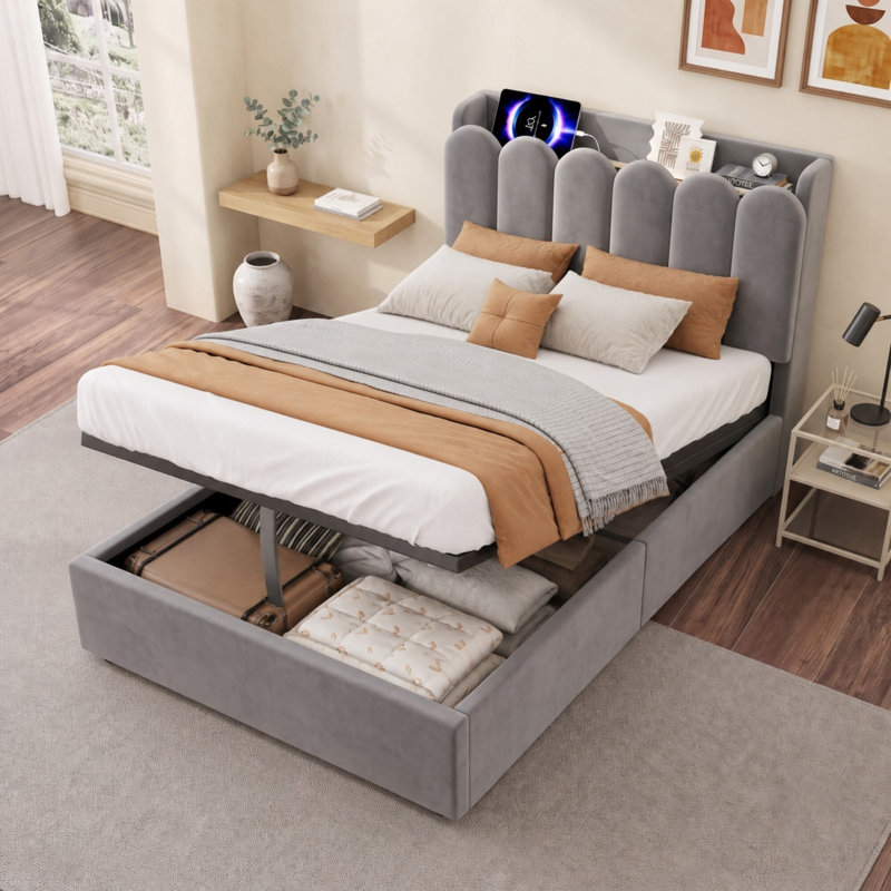 European Single (90 x 200 cm) Bed Frame, Grey