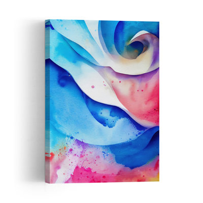 Vibrant Fluid Abstract Abstract Colorful Contemporary Wall Art Print by Mauro - Wrapped Canvas Print