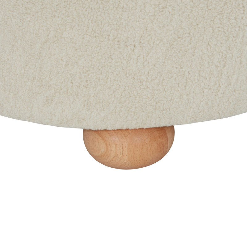 Galloway Wingback Accent Chair, Beige Faux Shearling