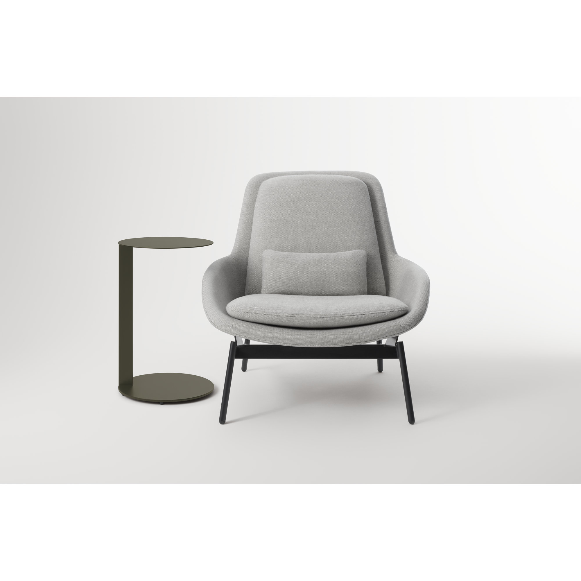 Note End Table, 21.8" H x 16" W x 16" D, Dark Olive