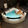 LED Modern 61'' x 61'' Corner Acrylic Bathtub with Faucet