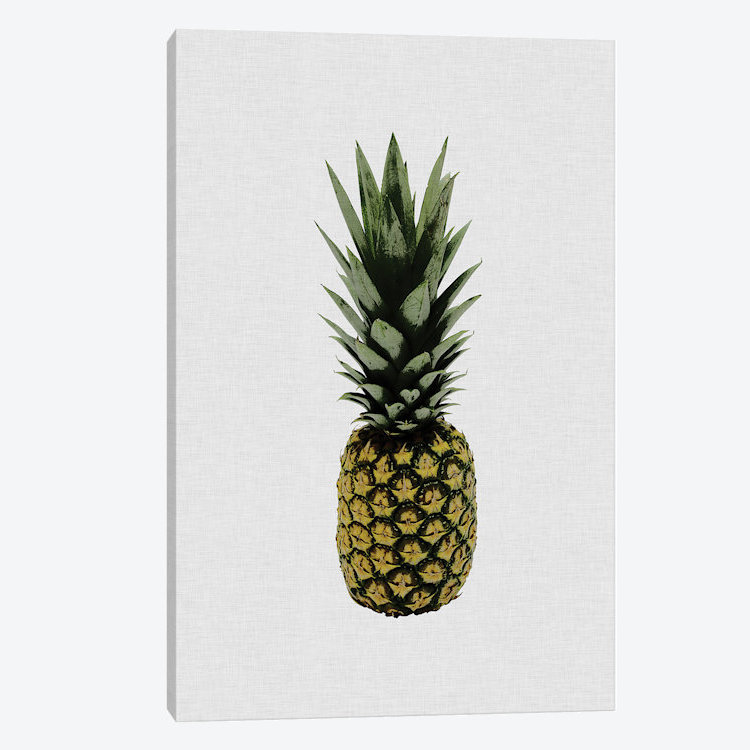 Ananas I - Impression sur toile, H 26 po x l 18 po x P 1,5 po, Toile tendue, Pas de tapis