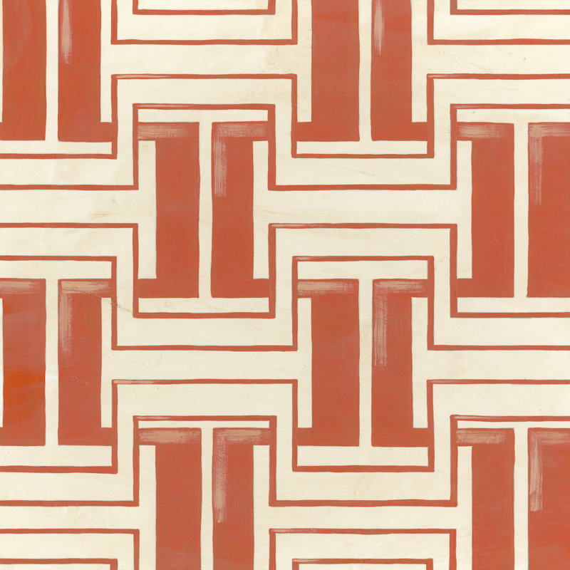 «Retro Blockprint V», impression sur toile, H 12 po x l 12 po