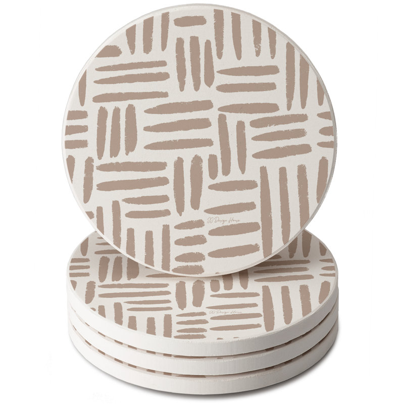 Ensemble de 4 sous-verres ronds en pierre Thirstystone Mocha Madness
