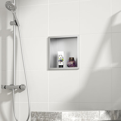Niche de douche en acier inoxydable 12 pouces de couleur brossée sans carrelage nécessaire
